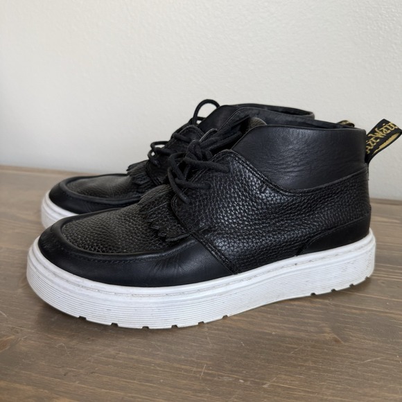 Dr. Martens Womens 7 Black Leather Jemima Kiltie Lace Up Chukka Boots Shoes - Picture 2 of 9